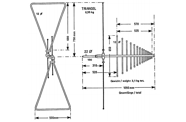 Совмещенная биконическая логопериодическая антенна VULB 9168