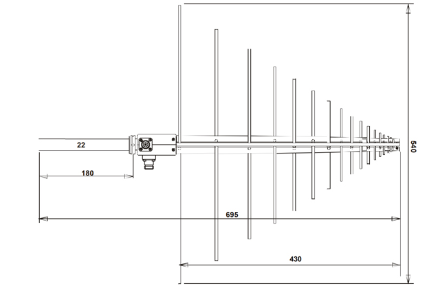 Широкополосная логопериодическая антенна двойной поляризации XSLP 9143 