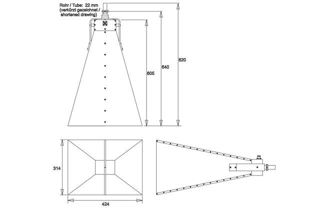 Двухгребневая широкополосная рупорная антенна BBHA 9120 E