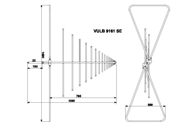 Совмещенная биконическая логопериодическая антенна VULB 9161 SE
