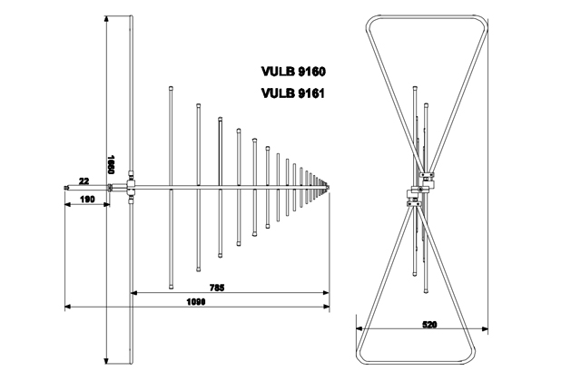 Совмещенная биконическая логопериодическая антенна VULB 9161