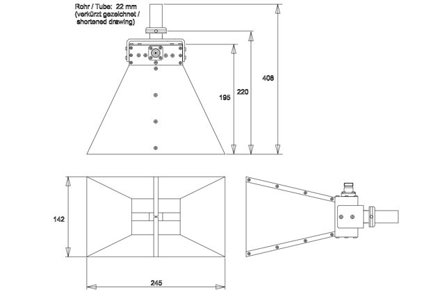 Двухгребневая широкополосная рупорная антенна BBHA 9120 D