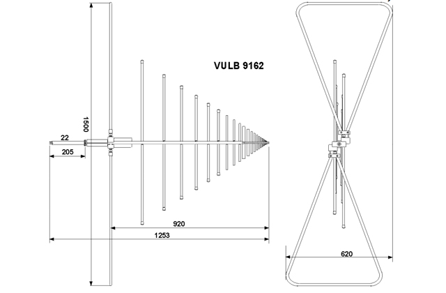 Совмещенная биконическая логопериодическая антенна VULB 9162